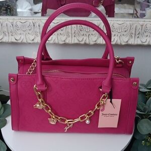 Juicy Couture Fuchsia Satchel with Gold Chain